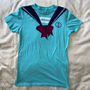 Volcom Blue Sailor/Nautical T-Shirt 100% Cotton - Y2K Surf/Skate - Juniors' XL